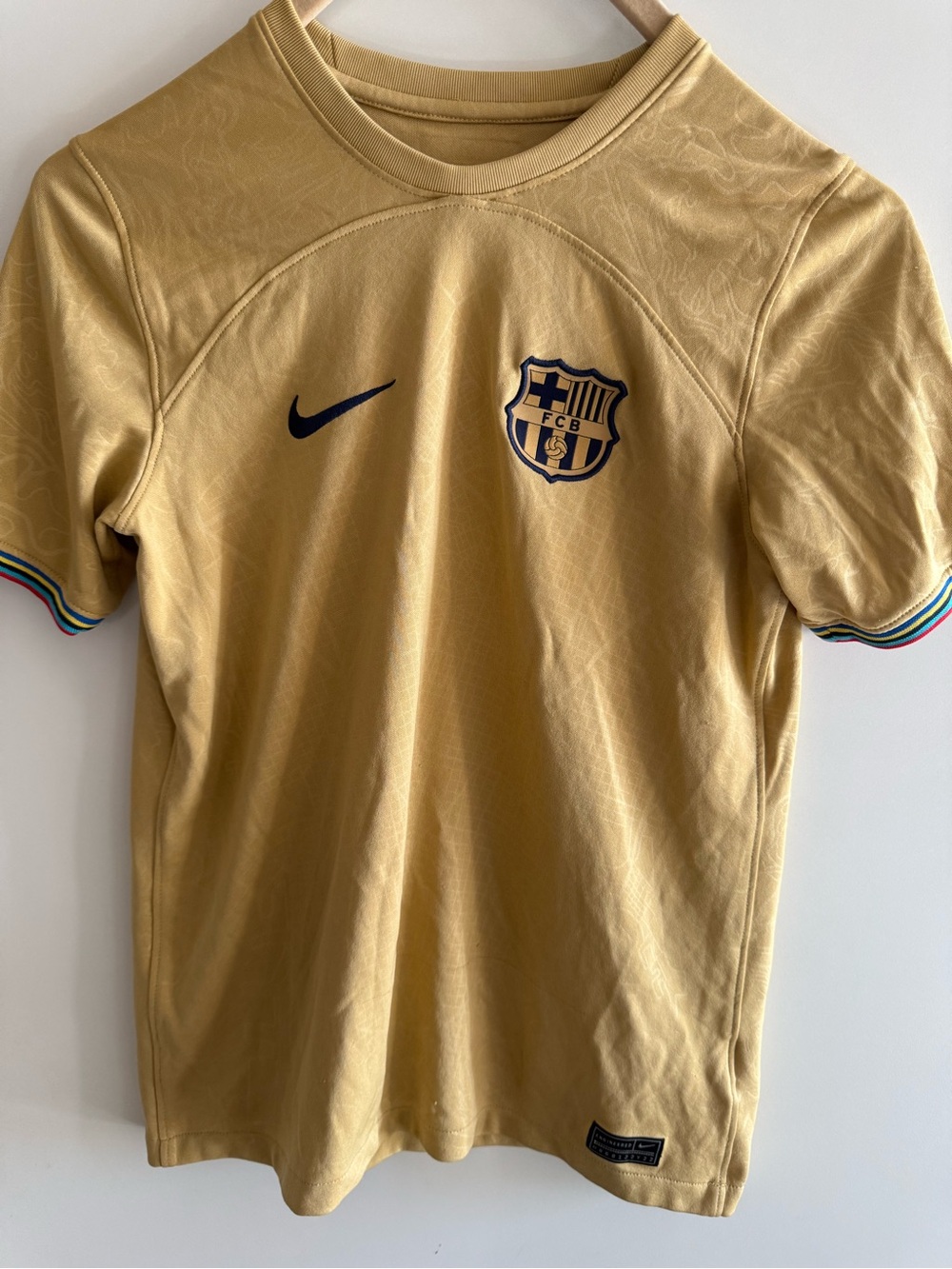 Nike Kids Gold FC Barcelona Short Sleeve Jersey